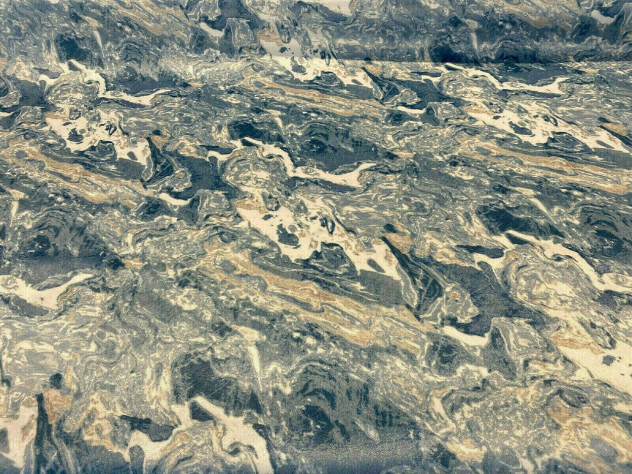 1 Yard Upholstery Velvet Fabric Marble Gate Blue Cerulean Durable Latex Backed 100% Polyester 54 Inch Width